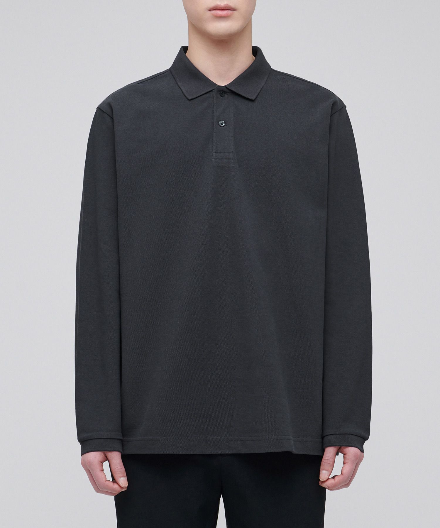 MUSINSA | MUSINSA STANDARD LONG SLEEVE PIQUE POLO SHIRT