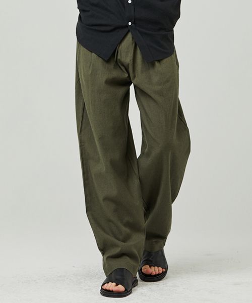 【THE MOZZ】Bellow Banding Pants MUSINSA | LIEU HOMME Curved wide banding pants_Charcoal