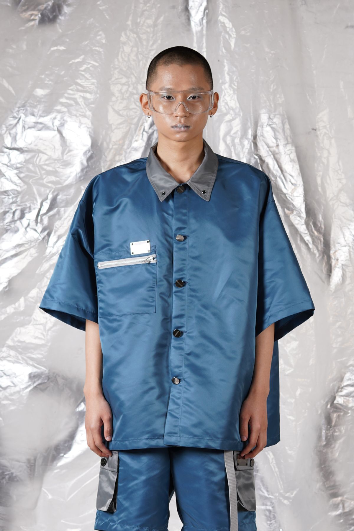 우빙(WOOVING) SPACE HALF SHIRTS (BLUE)