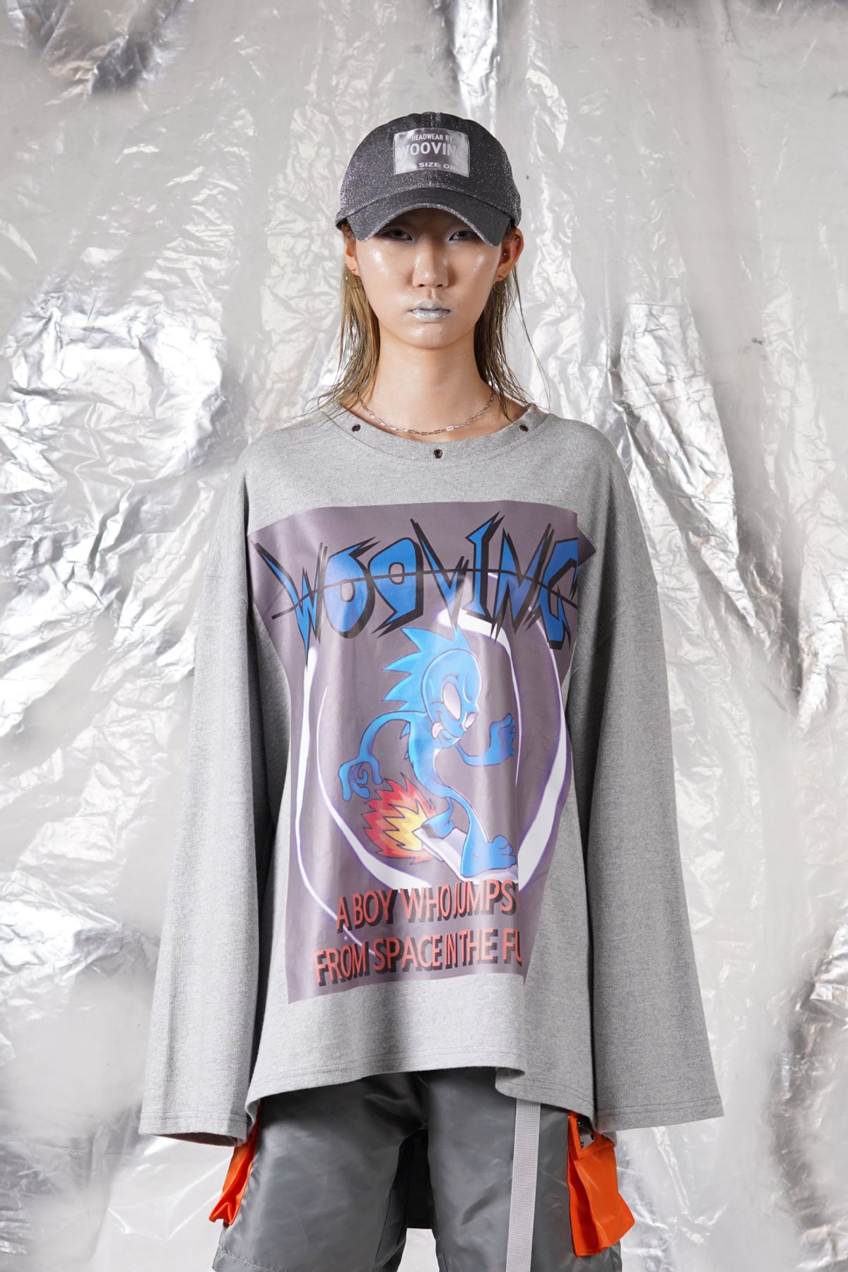 우빙(WOOVING) SPACE BOX LONG SLEEVES (GRAY)