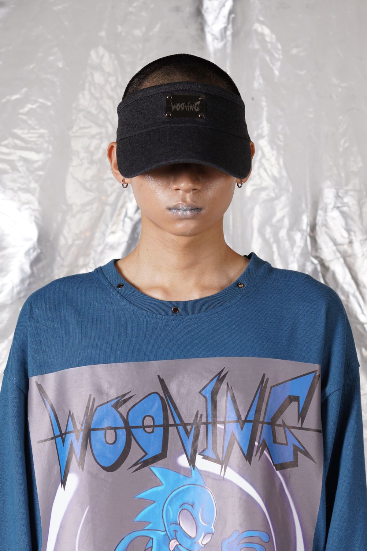 우빙(WOOVING) LASER LOGO SUN CAP (BLACK)