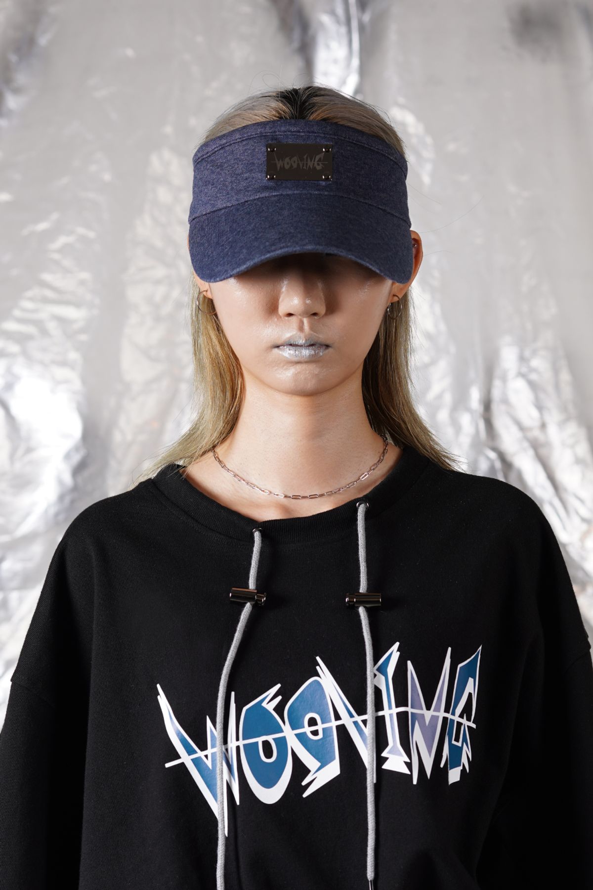 우빙(WOOVING) LASER LOGO SUN CAP (BLUE)