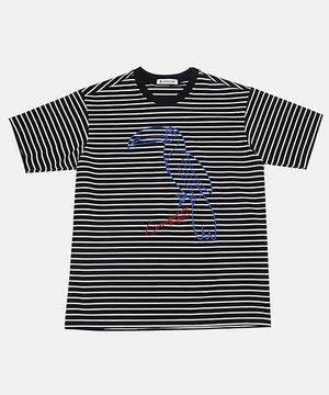 어닝 스트라이프 페럿 티셔츠 블랙