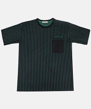 어반 핀스트라이프 포켓 티셔츠 그린
