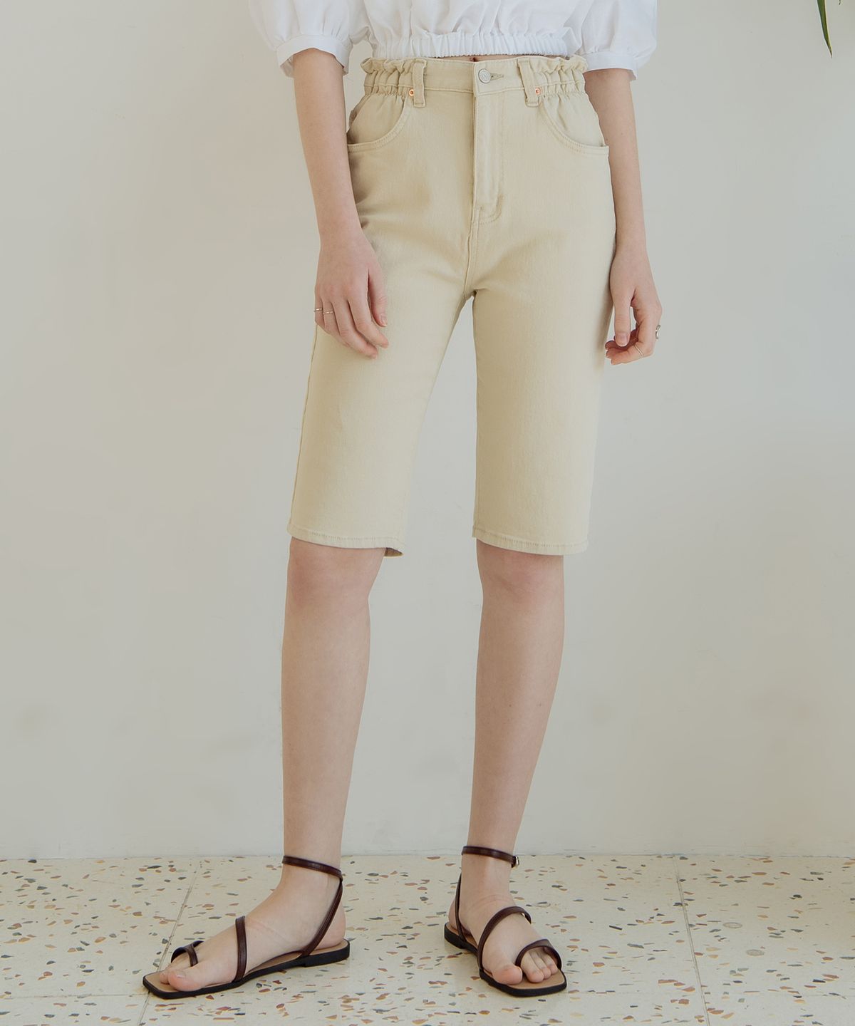 판도라핏(PANDORAFIT) [SHORTS] Shirring Beige