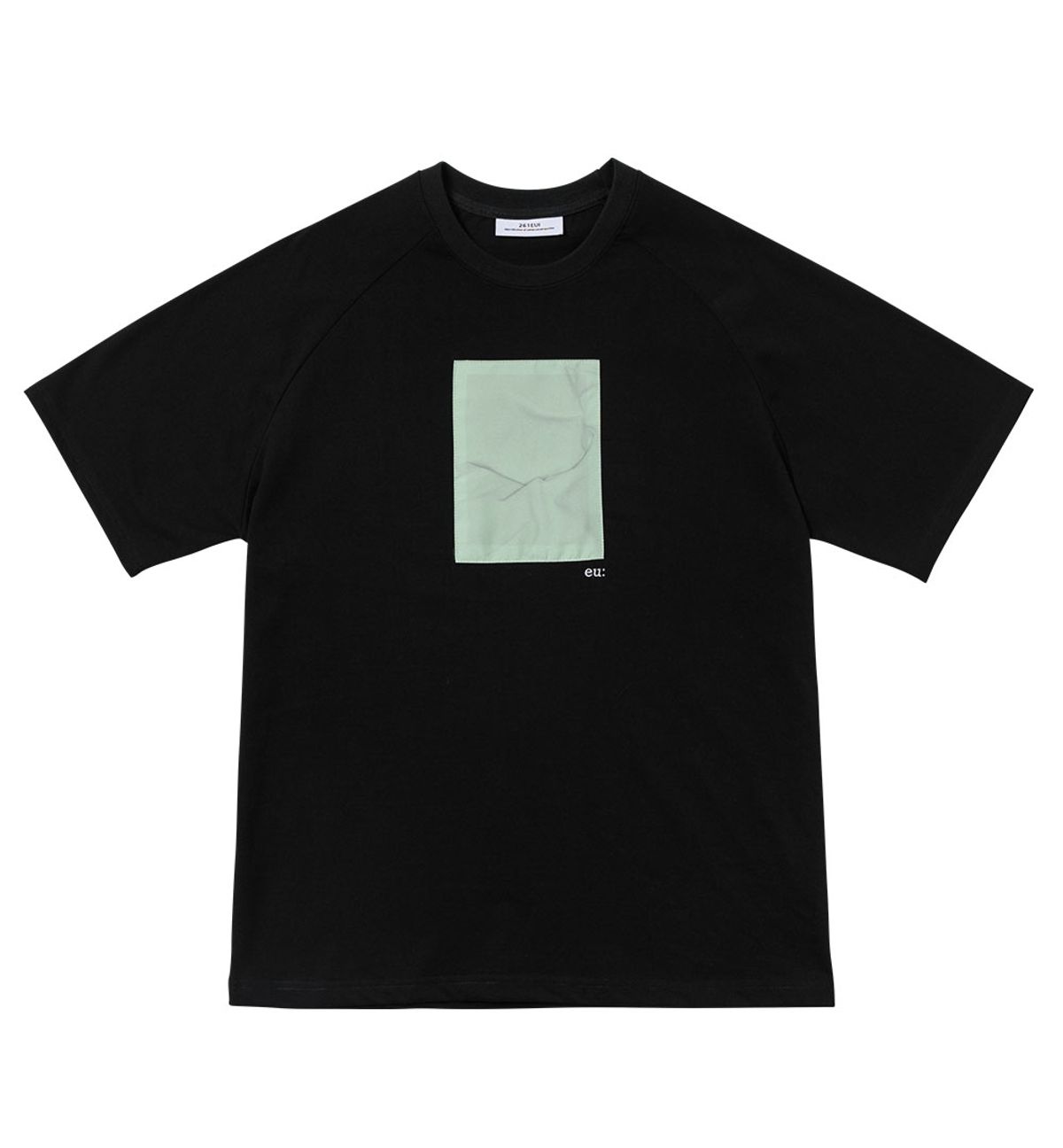 261이유아이(261EUI) SIGNATURE WRINKLE RAGLAN T-SHIRT BLACK PALE GREEN