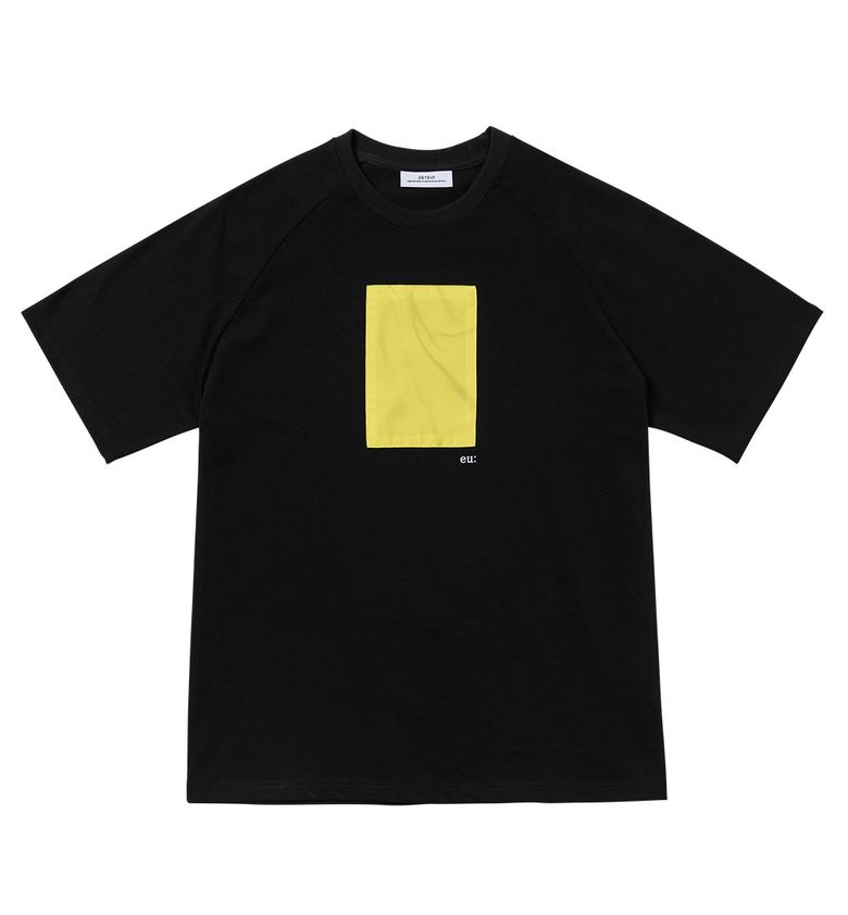 SIGNATURE WRINKLE RAGLAN T-SHIRT BLACK YELLOW