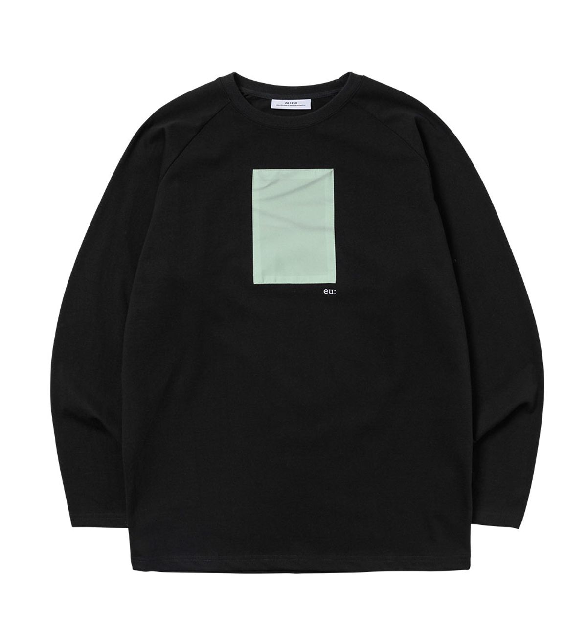 261이유아이(261EUI) SIGNATURE WRINKLE RAGLAN LONG SLEEVE BLACK PALE GREEN