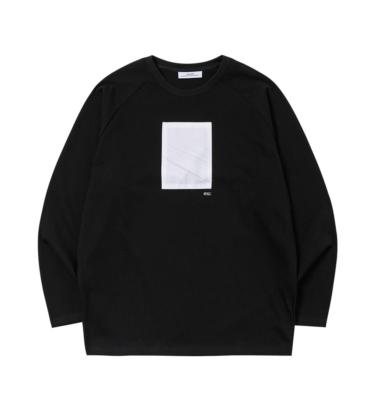 261이유아이(261EUI) SIGNATURE WRINKLE RAGLAN LONG SLEEVE BLACK WHITE