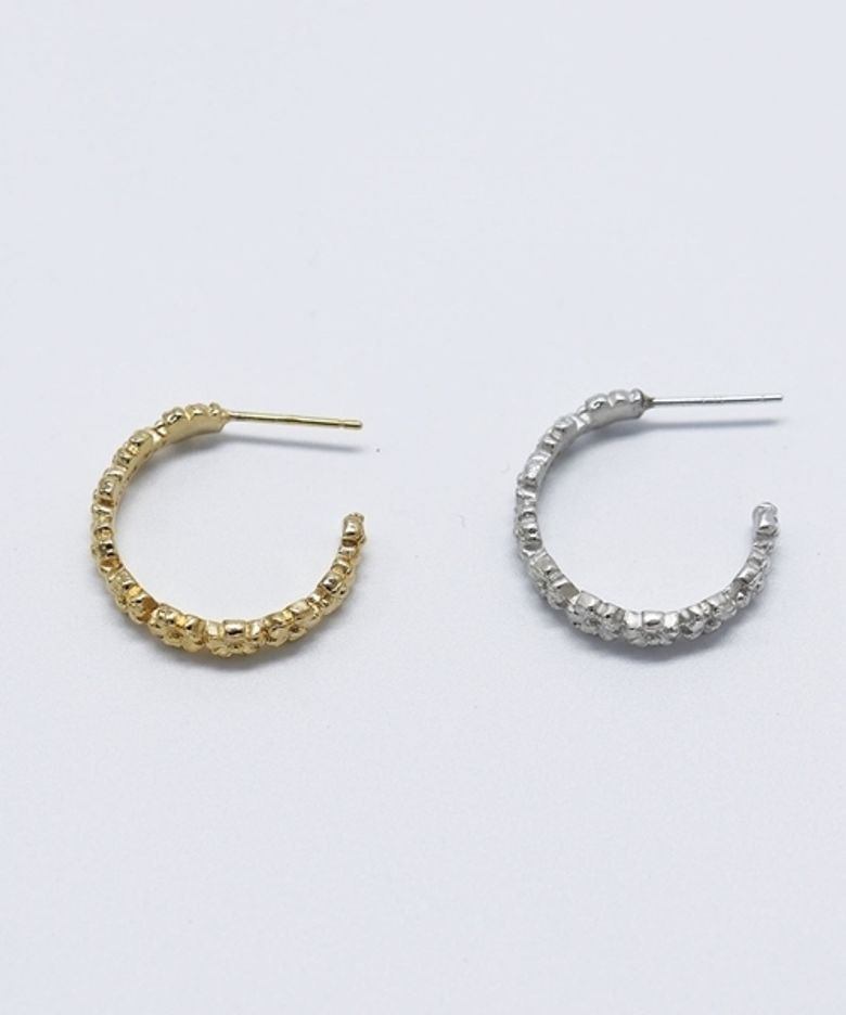 Full bloom daisy Earrings 데이지 은침 심플 귀걸이