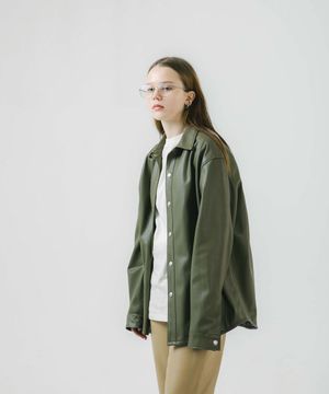[레더] 긴팔 셔츠 올리브_01