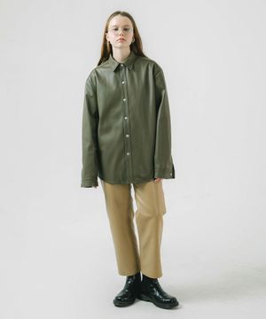 레더 레귤러팬츠_베이지