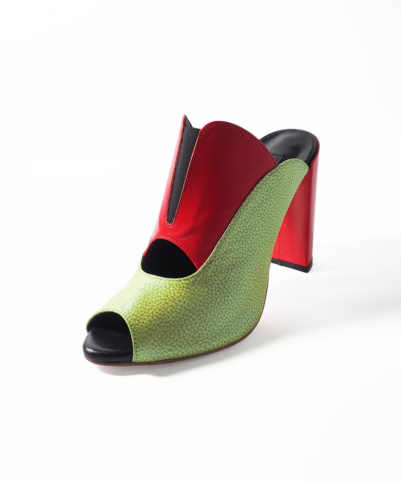TITAKA 오픈토 뮬 Red / Apple Green