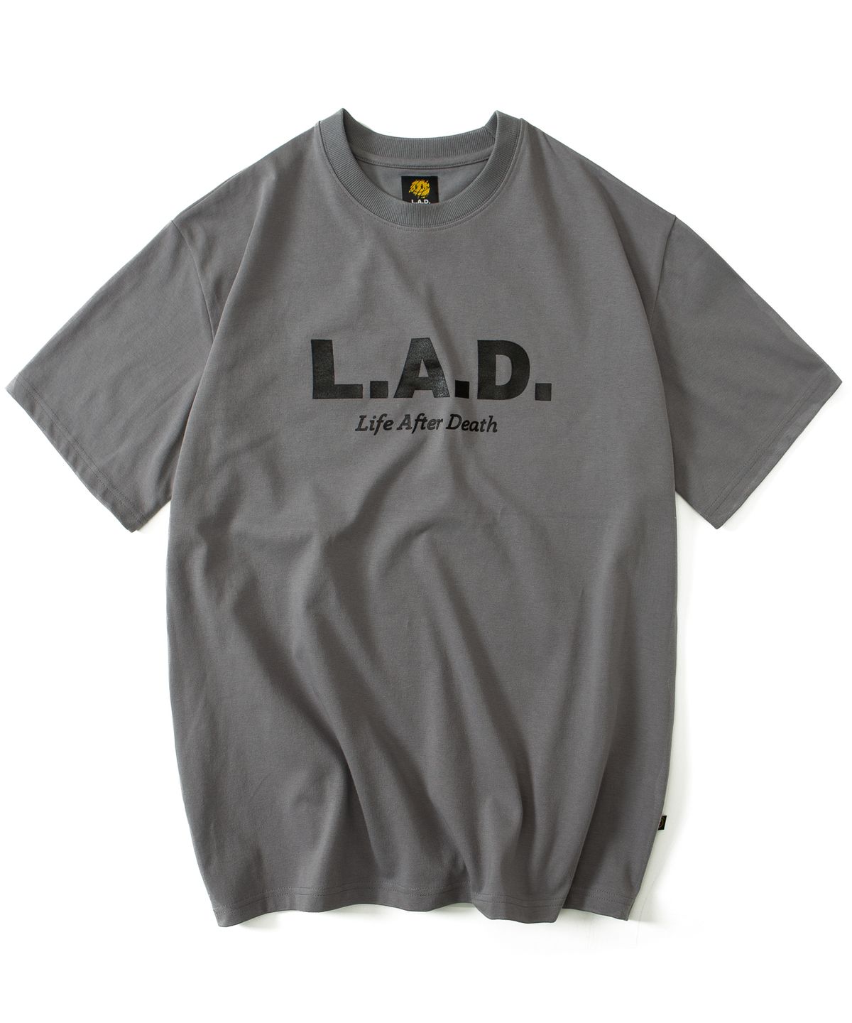 라드(LAD) LAD1001 시그니쳐 로고 헤비웨이트 반팔 티셔츠 - 쿨그레이