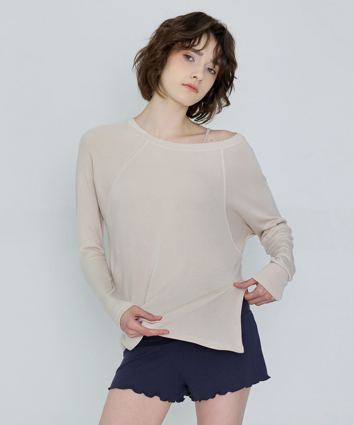 데비웨어(DEVIWEAR) 소프트 슬릿 커버업 DEVI-T0027-오트밀