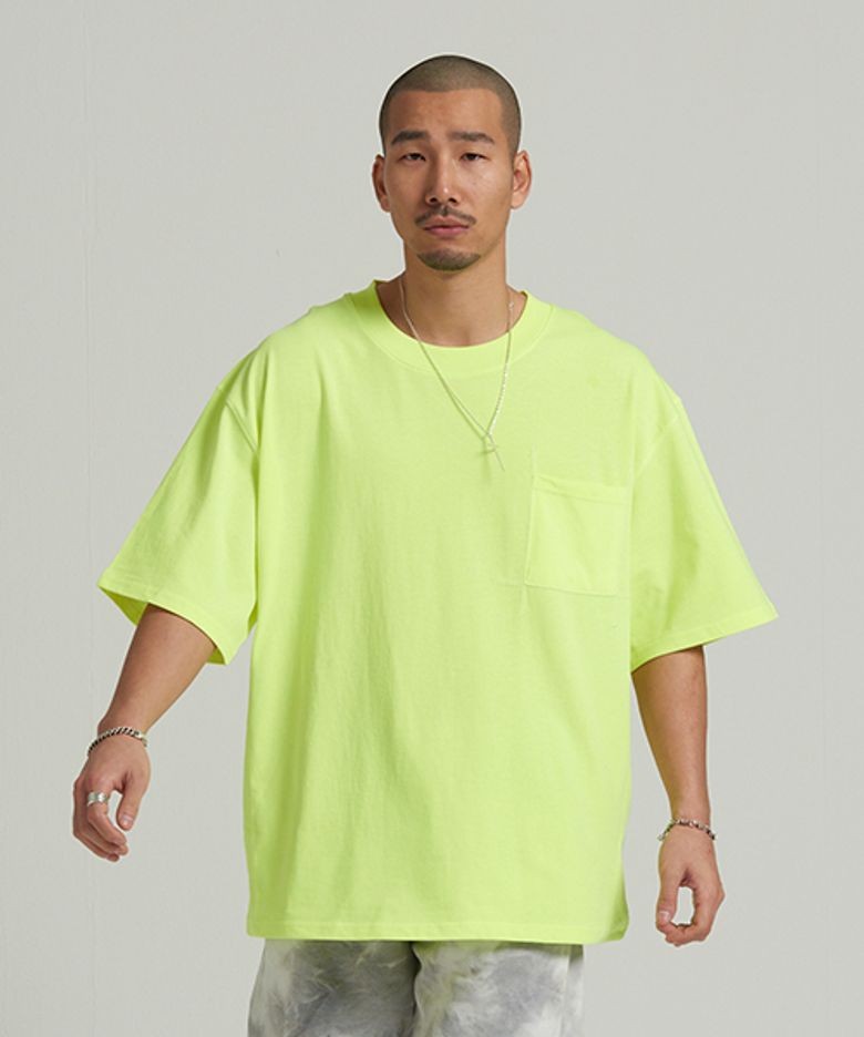 [UNISEX]오버핏 포켓 가이루빠 반팔티 옐로우