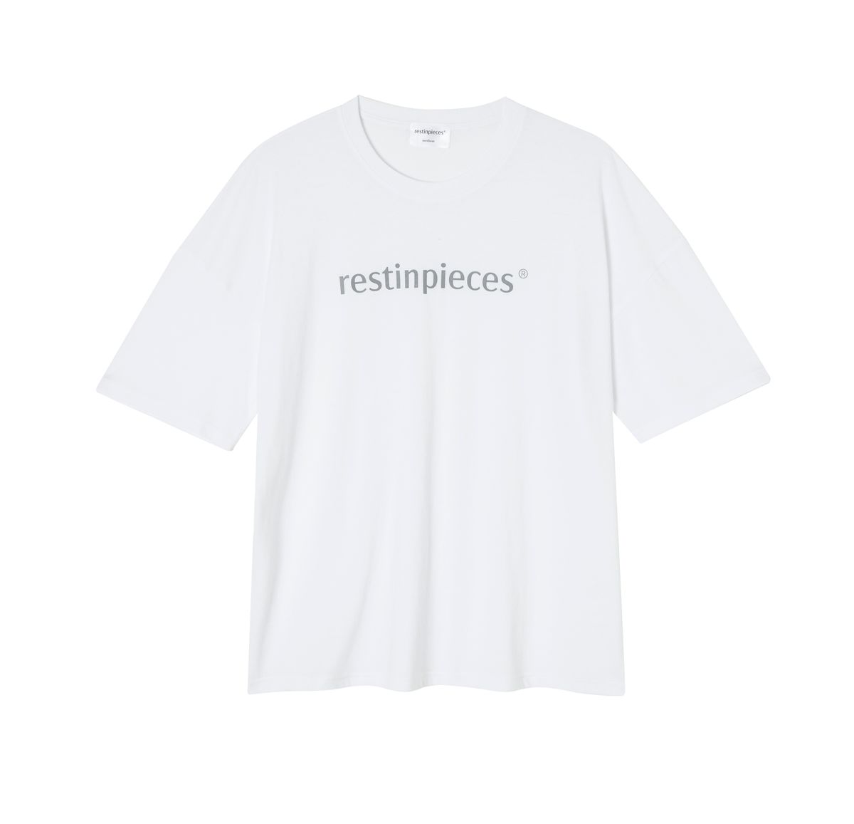 레스트인피시스(RESTINPIECES) SILKET LOGO TEE (WHITE_GRAY)