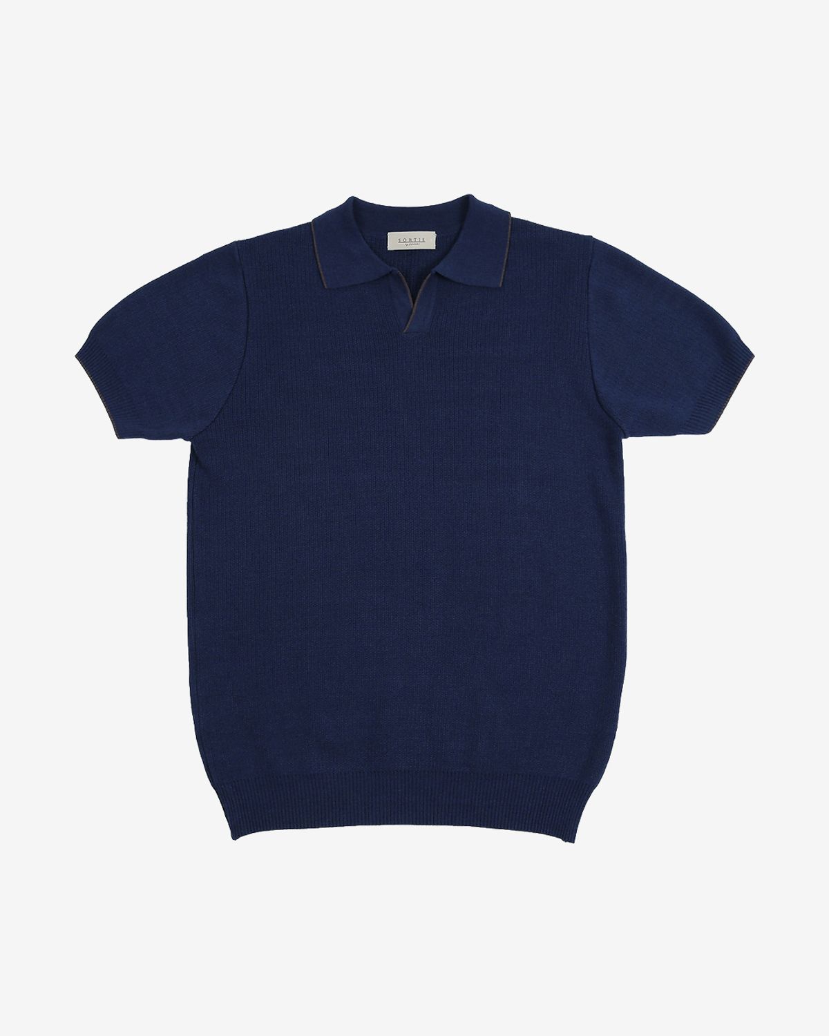 솔티(SORTIE) Combination collar knit (Navy)