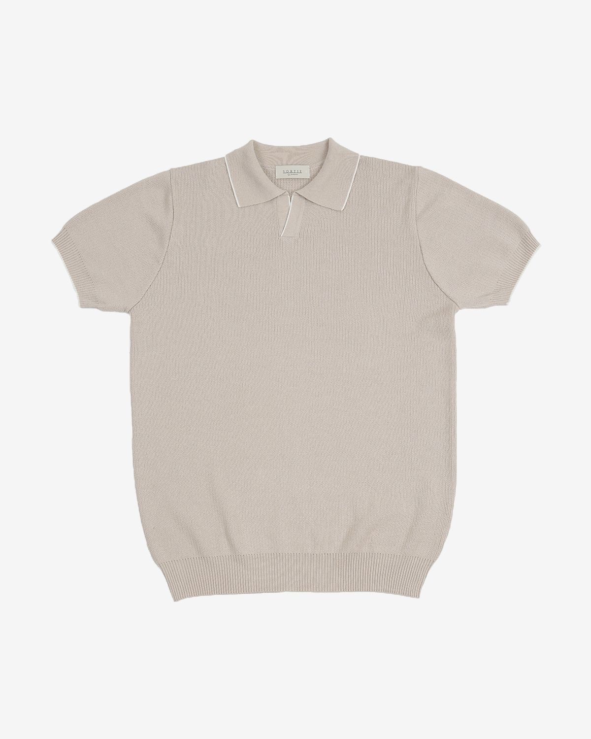 솔티(SORTIE) Combination collar knit (Beige)