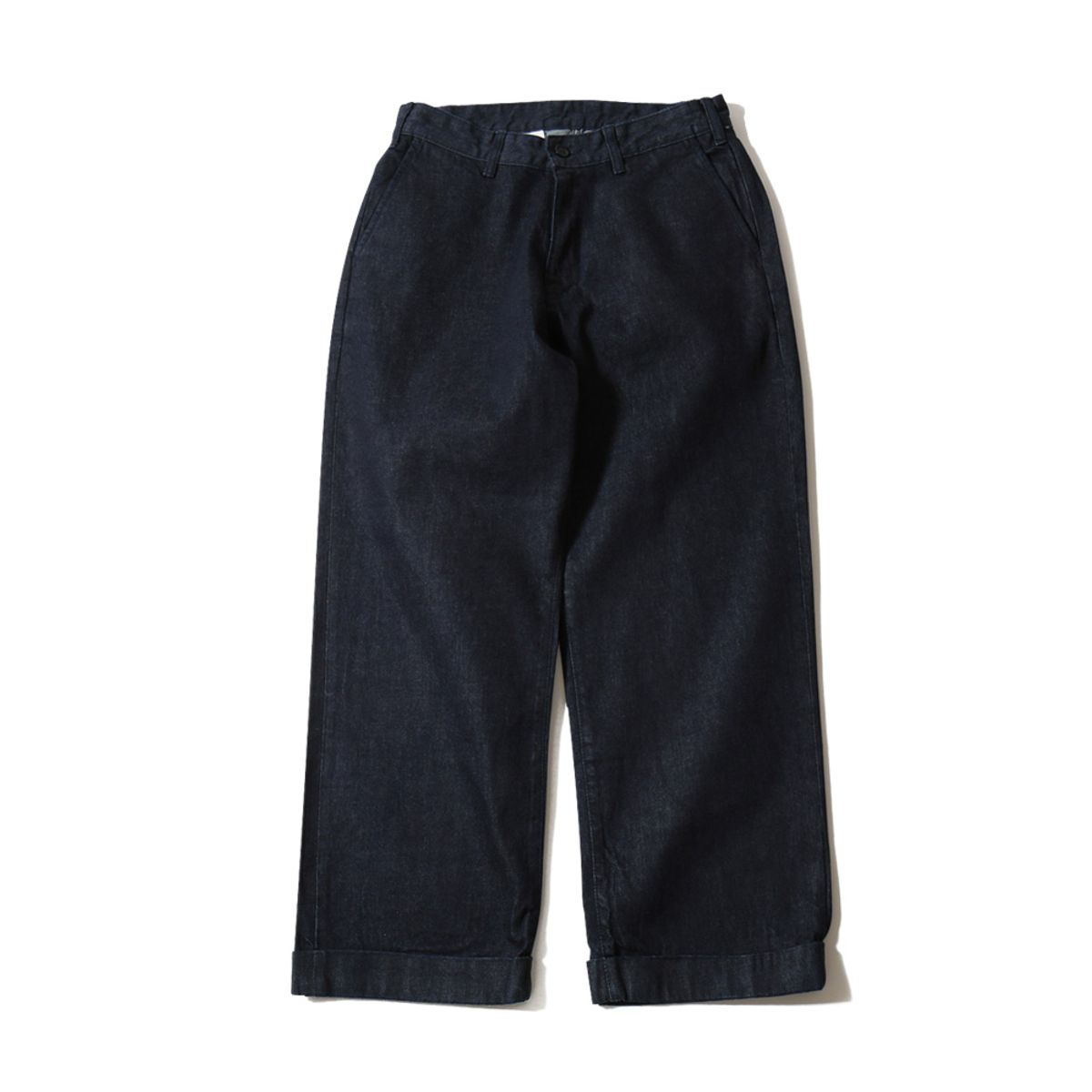 홀리선(HORLISUN) Heights Wide Loose Turnup Denim Pants Dark Navy