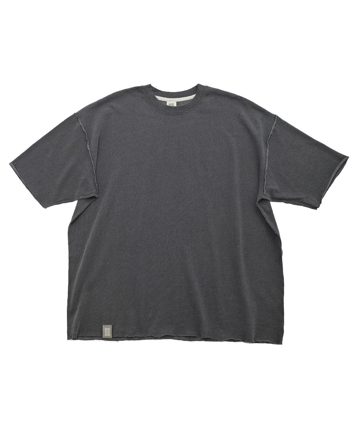 어낫띵(A NOTHING) VINTAGE P. DYEING CUT-OUT BOX 1/2 TEE (Charcoal)