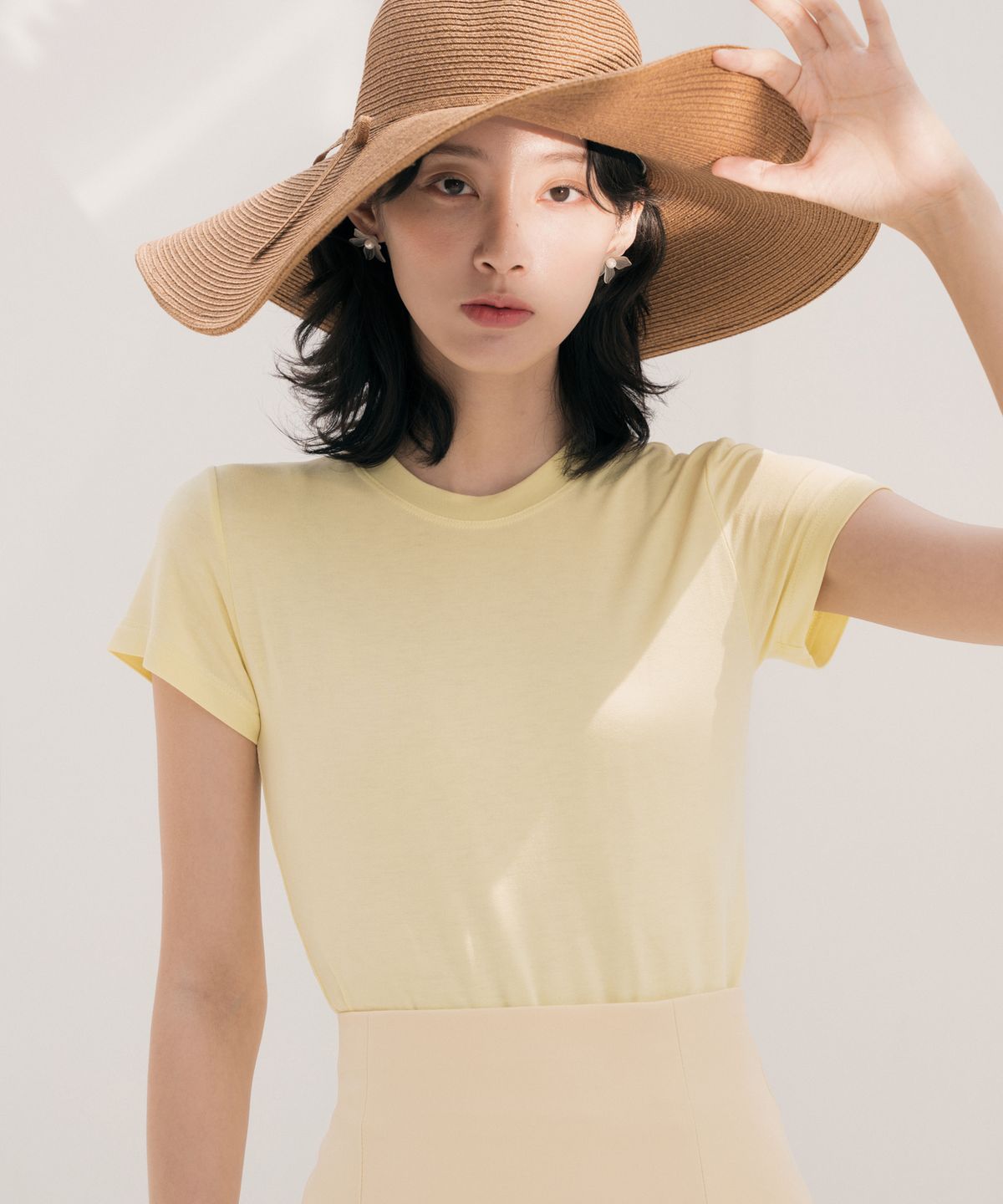 리올그(REORG) DUL BASIC T-SHIRTS LEMON YELLOW
