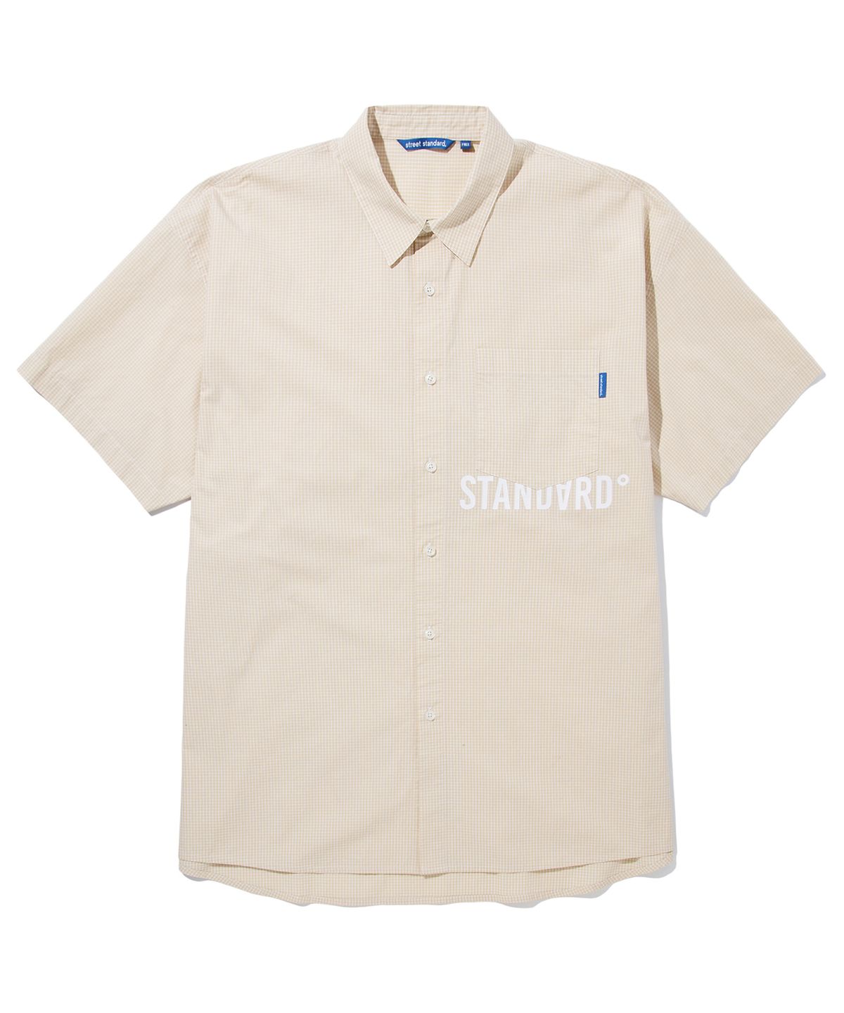 스트리트 스탠다드(STREET STANDARD) S-LOGO OVERSIZE CHECK SHIRTS IVORY