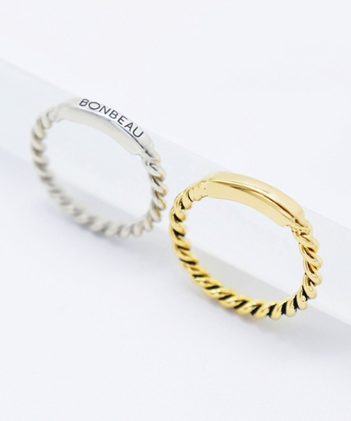 봉보(BONBEAU) Carry initial twist Ring 볼드 꼬임 이니셜 각인 반지
