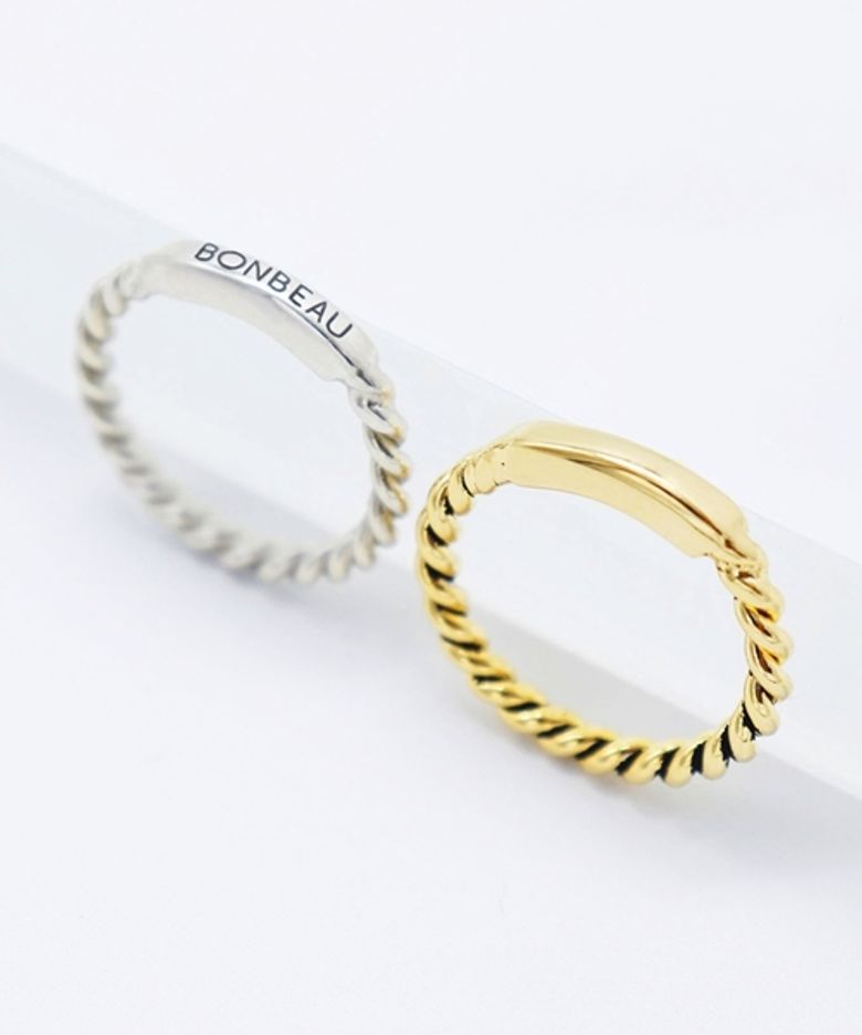 Carry initial twist Ring 볼드 꼬임 이니셜 각인 반지