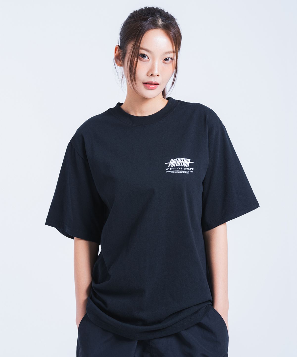 폴루션(POLLUTION) BASIC LOGO HALF SLV T