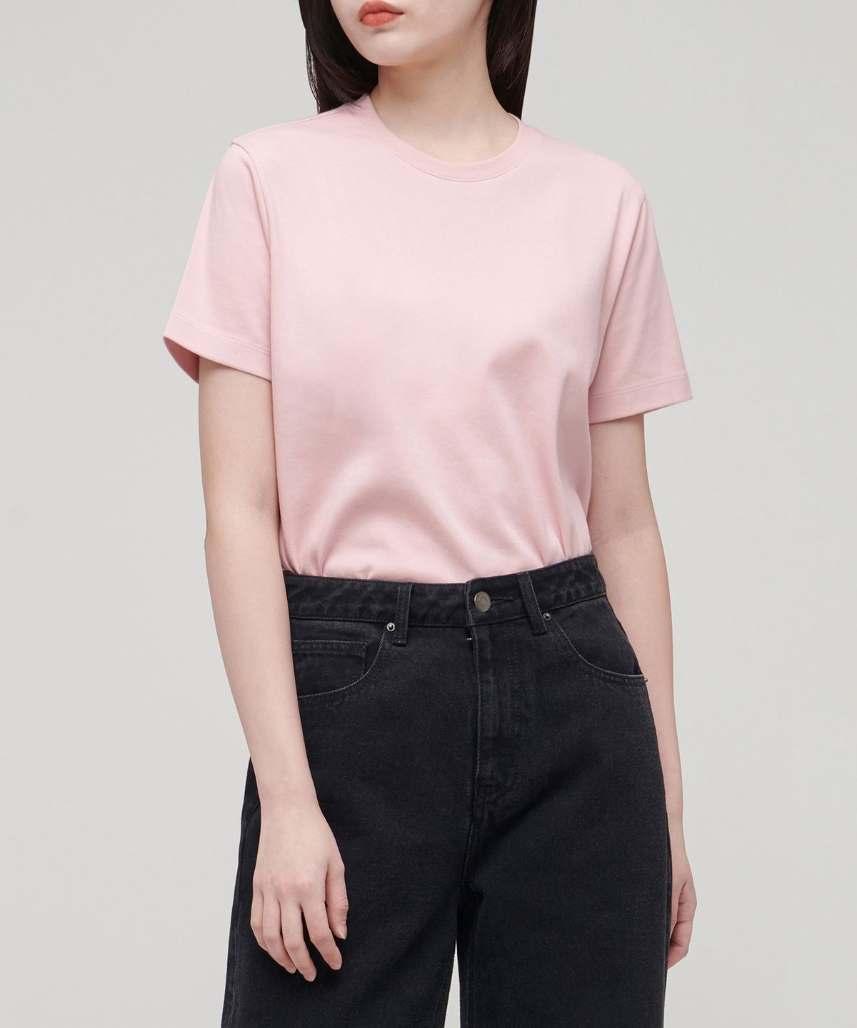 무신사 스탠다드 우먼(MUSINSA STANDARD WOMAN) 우먼즈 베이식 크루 넥 티셔츠 [인디언 핑크]