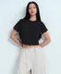 우먼즈 크루 넥 크롭 티셔츠 [블랙]