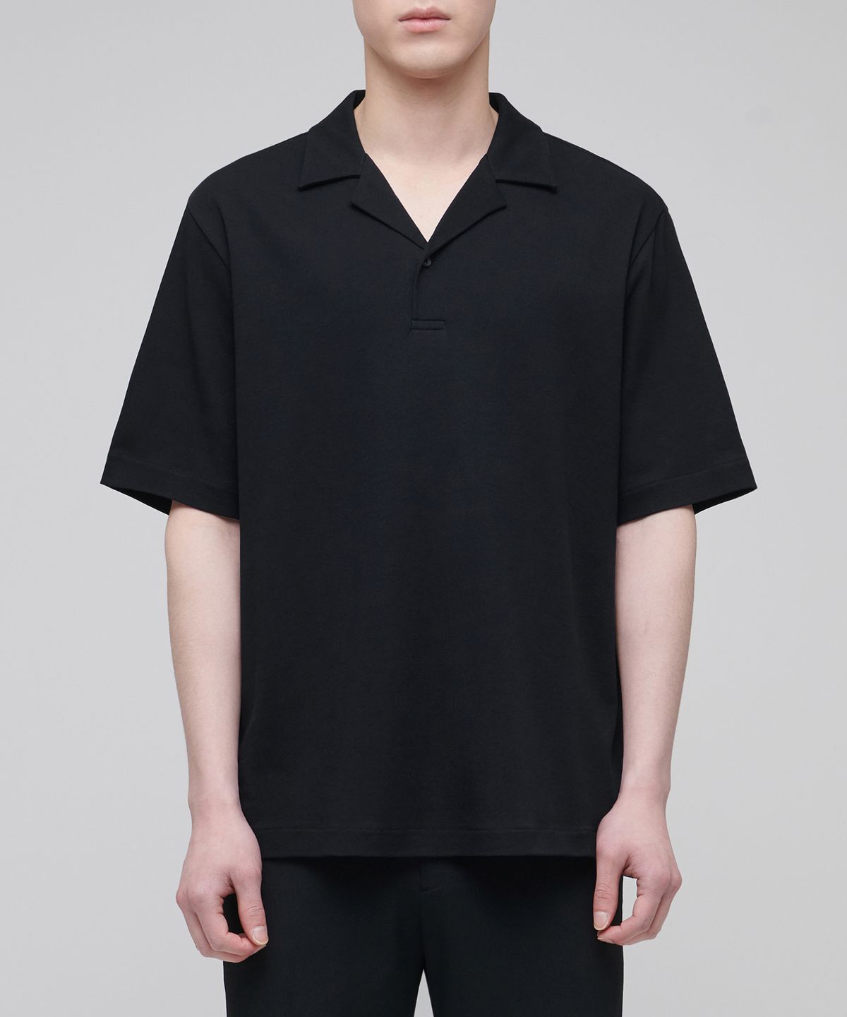 무신사 스탠다드(MUSINSA STANDARD) 오픈 칼라 폴로 셔츠 [블랙]