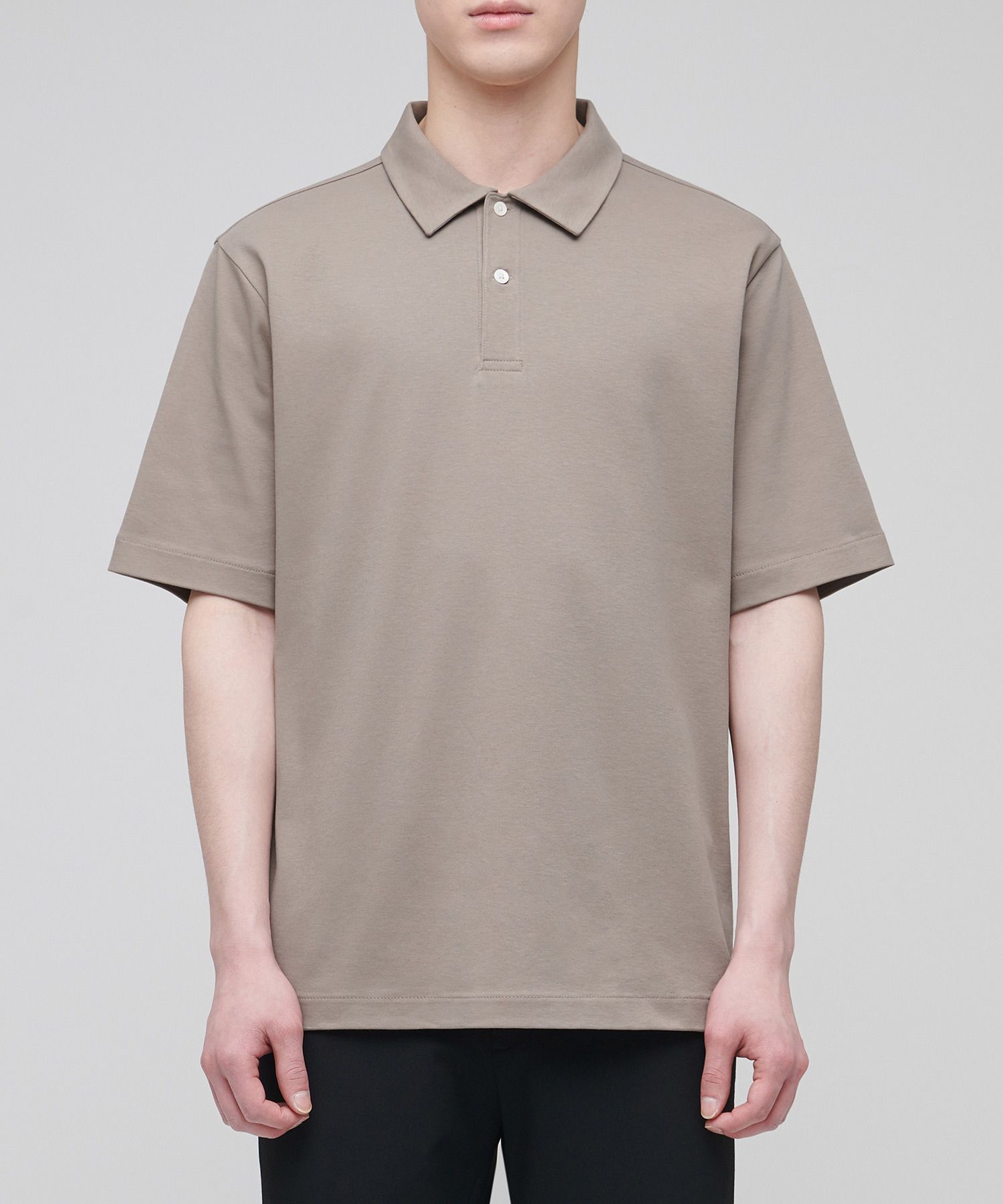 MUSINSA | MUSINSA STANDARD plain polo shirt [dusty beige]
