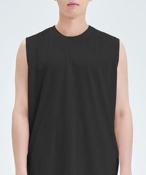 오버핏 쿨 마이크로아이스 슬리브리스 블랙