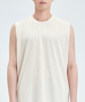 오버핏 쿨 마이크로아이스 슬리브리스 화이트