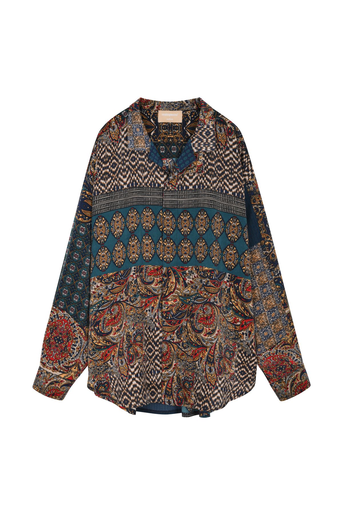 레스트인피시스(RESTINPIECES) PAISLEY LONG SLEEVE SHIRT [with button]