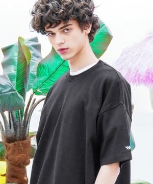 헤비 더블체인 반팔티셔츠 블랙 KHST7398