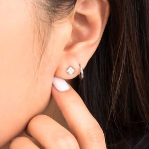 써지컬스틸 스퀘어 스톤 심플귀걸이 / GBSE-032