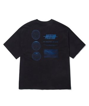 EARTH LOGO OVERSIZE T BLACK