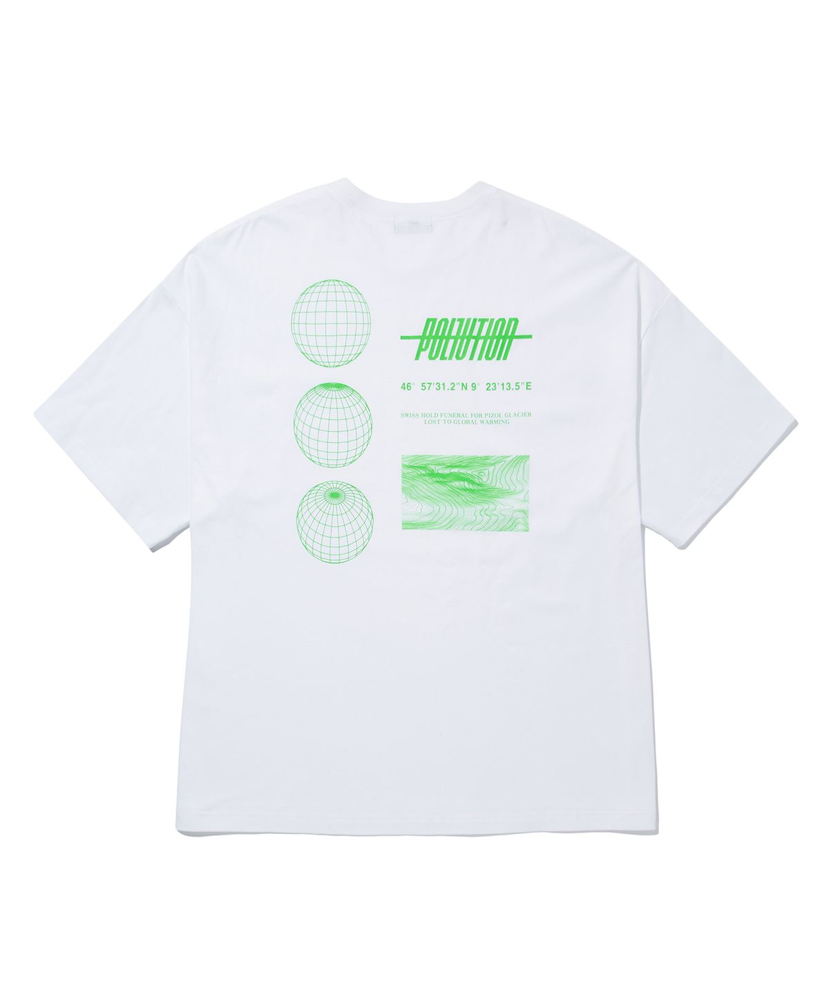 폴루션(POLLUTION) EARTH LOGO OVERSIZE T