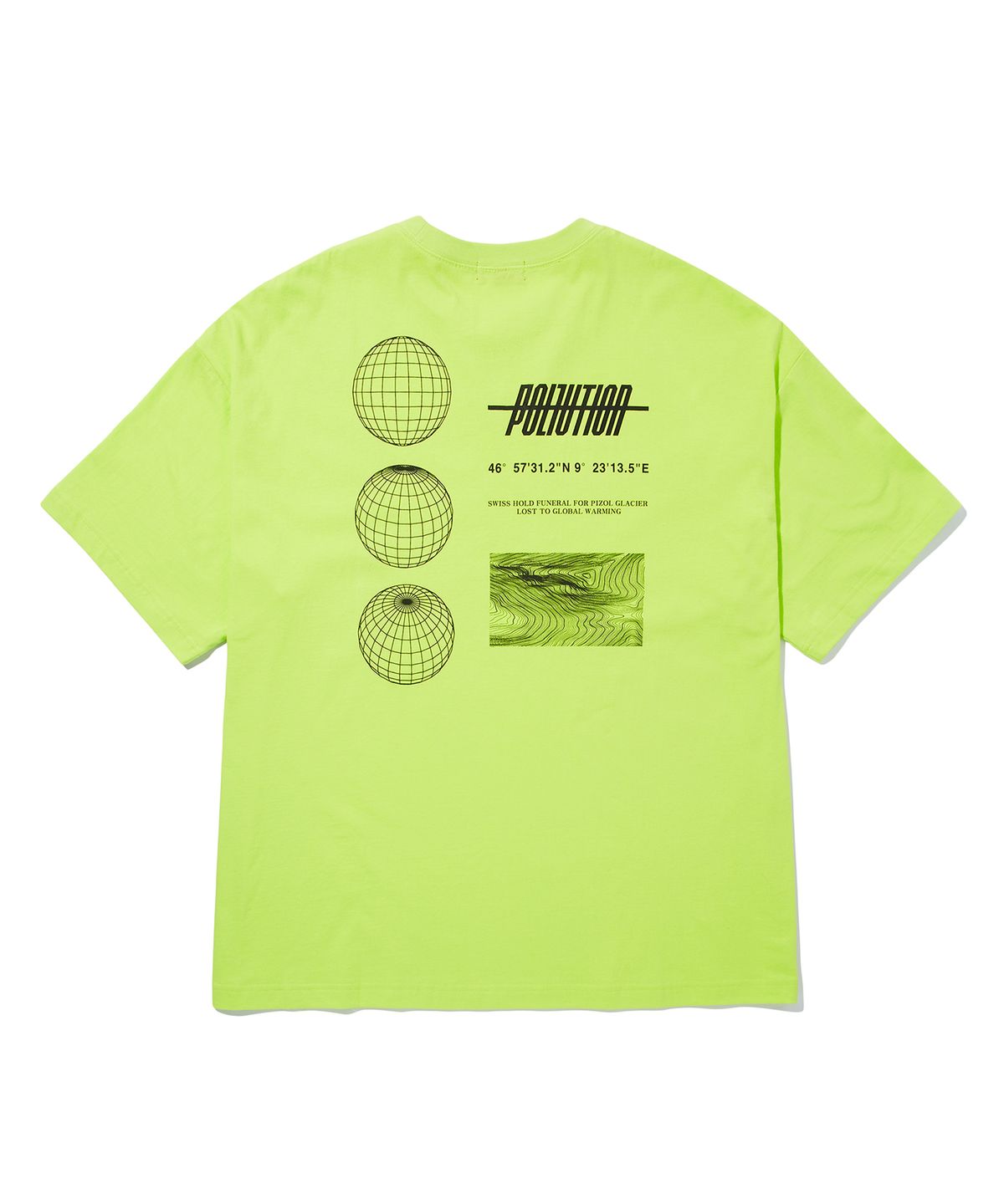 폴루션(POLLUTION) EARTH LOGO OVERSIZE T