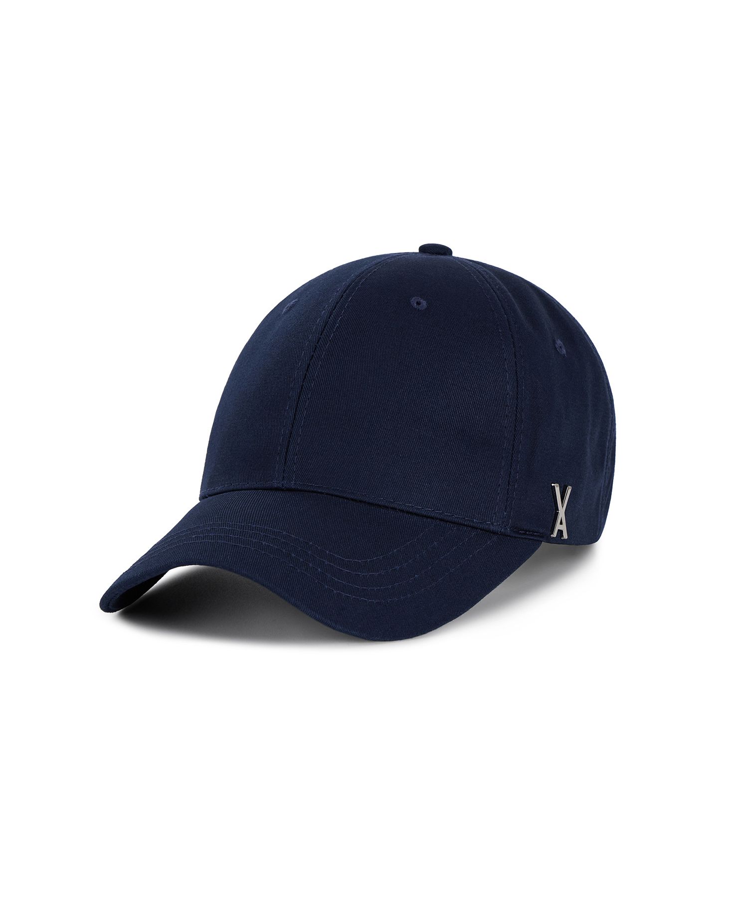 MUSINSA | VARZAR Stud Logo Overfit Ball Cap Navy