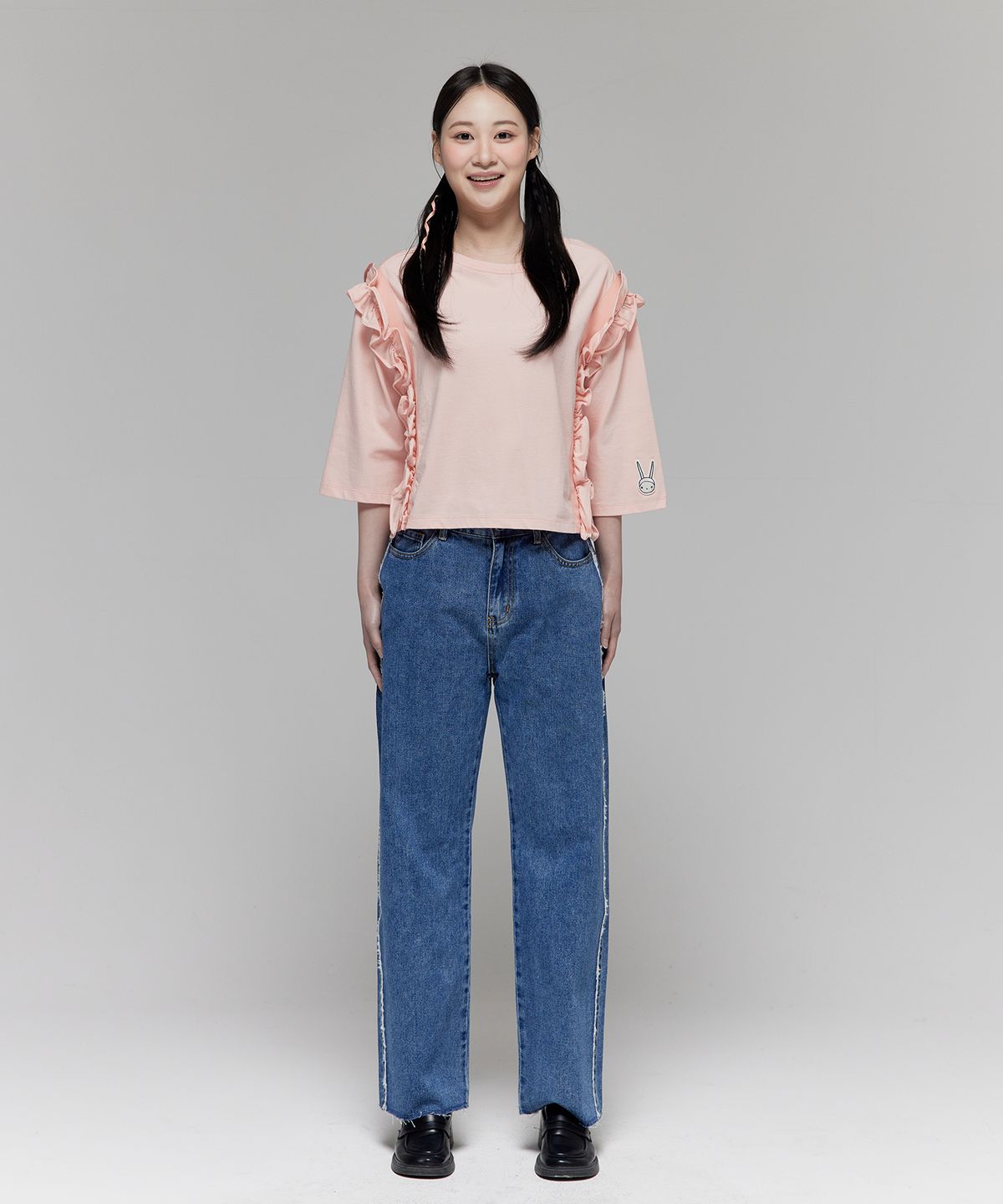 피피라핀(FIFI LAPIN) 여성 컷엔소 옆선 세미와이드 데님 팬츠/FS0WDP04F INDIGO