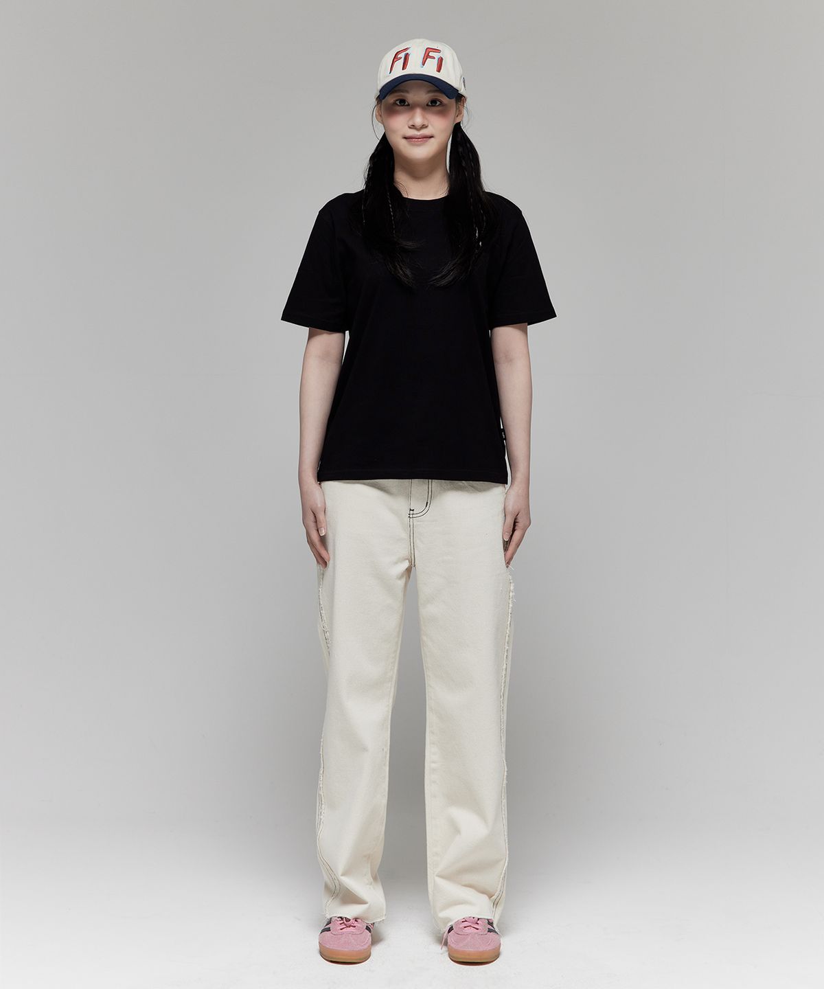 피피라핀(FIFI LAPIN) 여성 컷엔소 옆선 세미와이드 데님 팬츠/FS0WDP04F BEIGE
