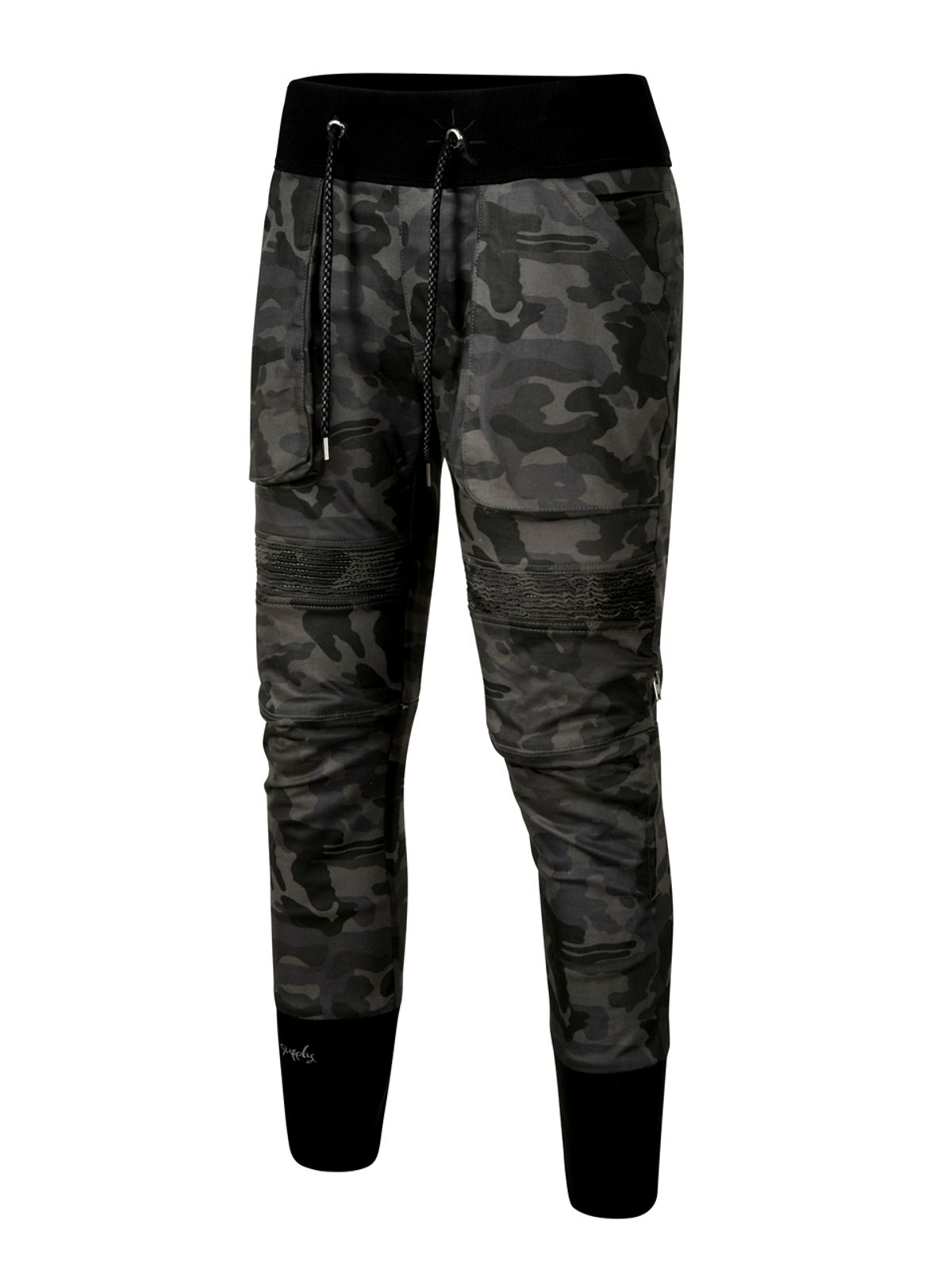 모빈스알(MOVINS.R) (왁스코팅 그레이 카모)AURA RELAXED DENIM PANTS