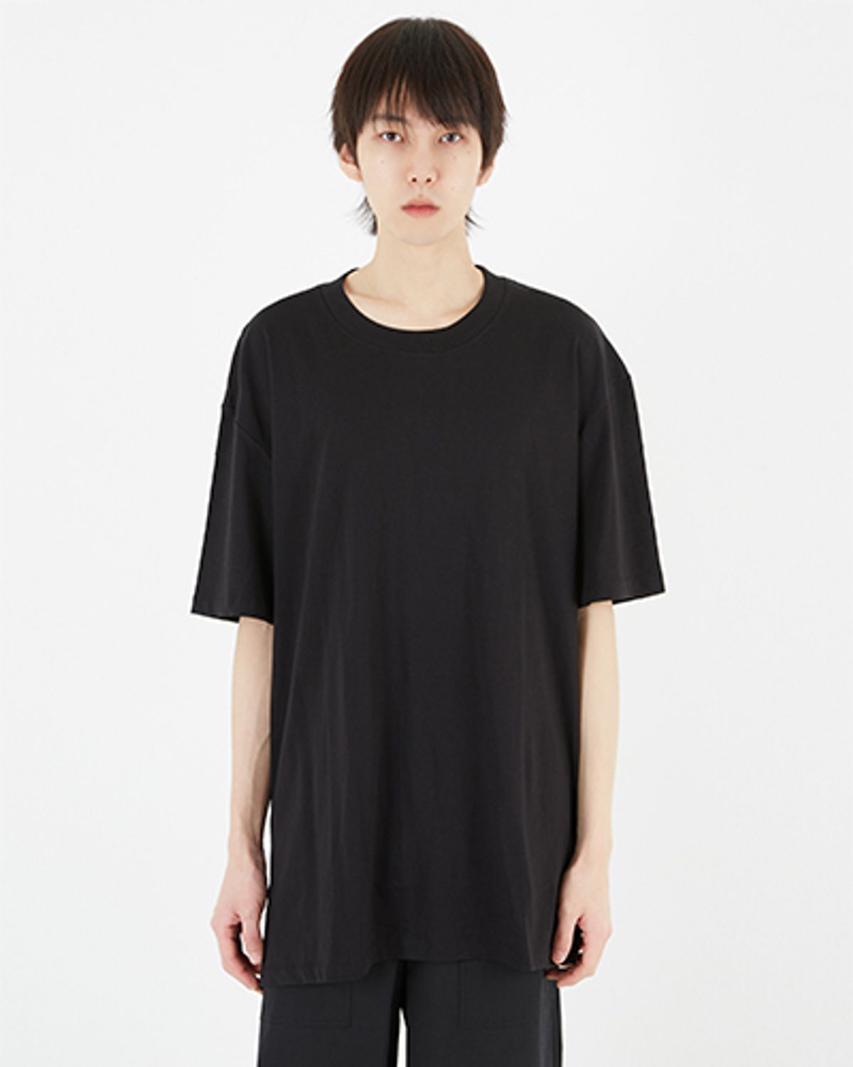 로코베이직(LOCOBASIC) T001 / 코튼 100 레이어드 블랙 T
