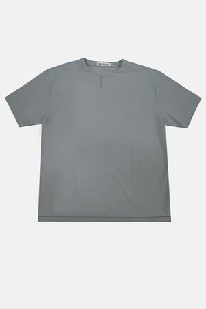 절개 포인트 세미오버핏 티셔츠 그레이