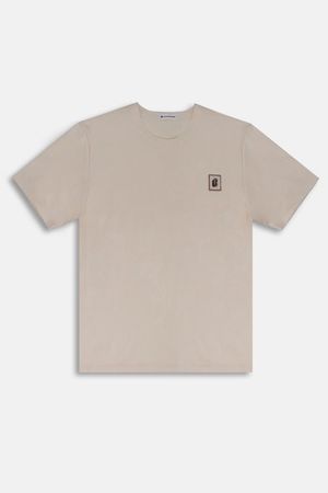 베이직 와펜 세미오버핏 티셔츠 아이보리