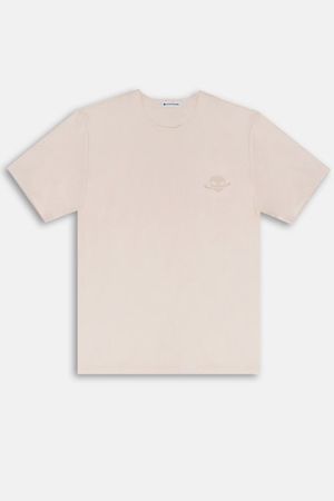 심볼 프린팅 세미오버핏 티셔츠 베이지